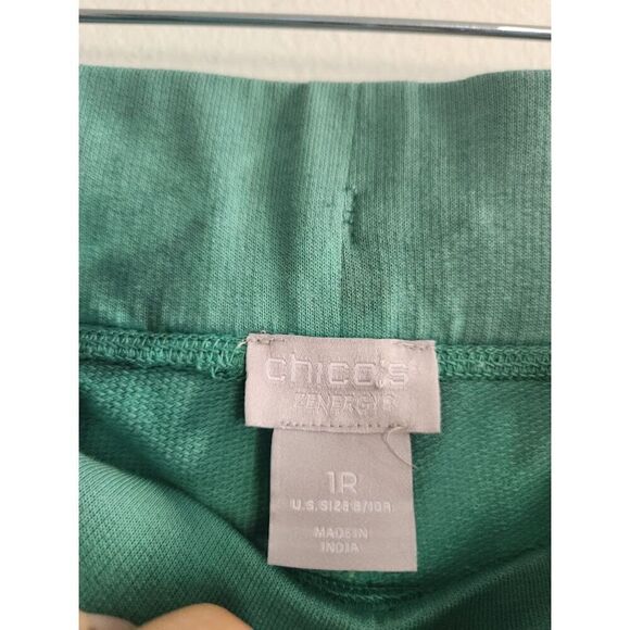 Zenergry by Chico's Green Tie Dye 100% Pima Cotton Jogger Pants size 1 or US 10 - Picture 5 of 7